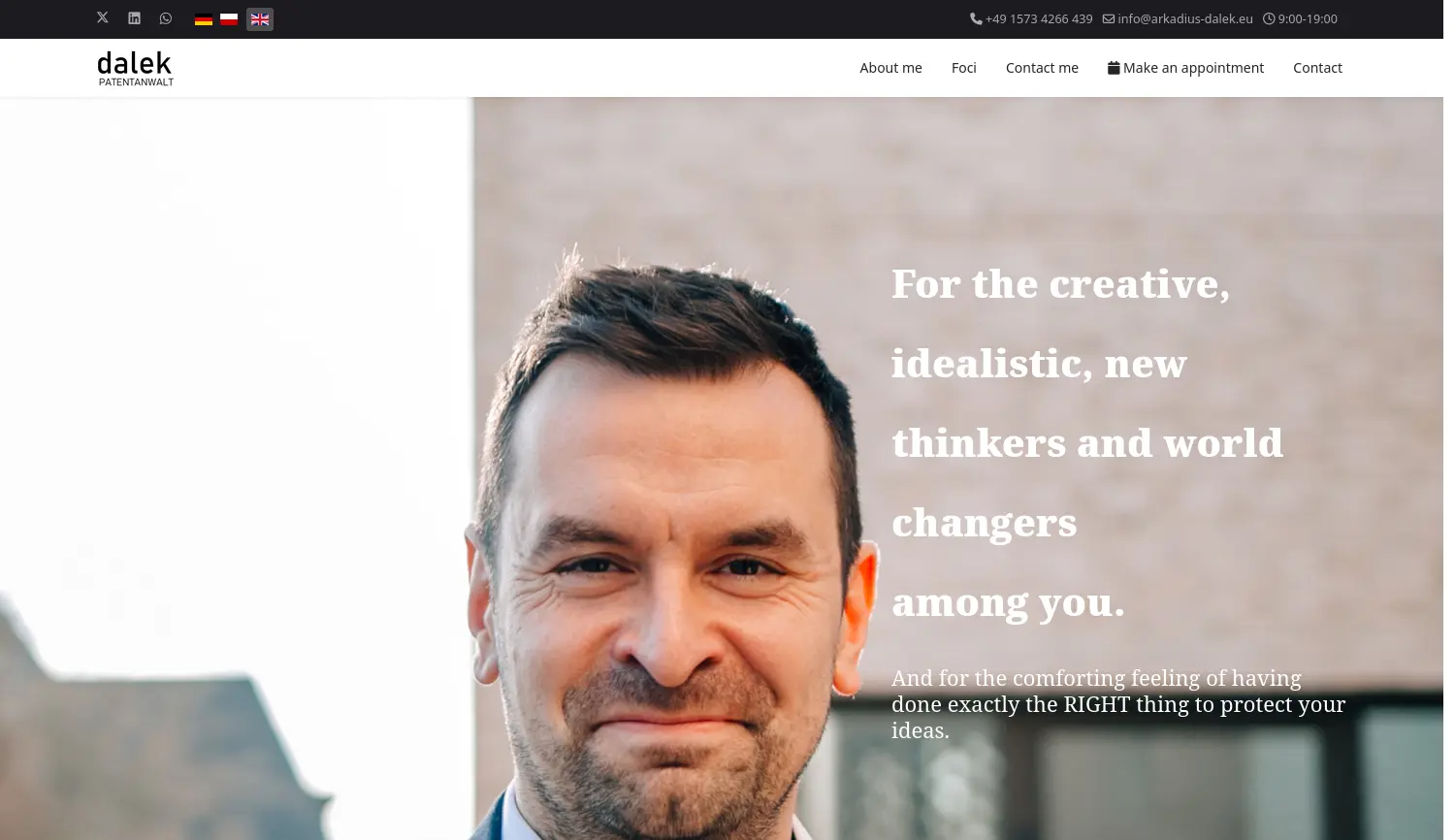Website-Screenshot von Arkadius Dalek