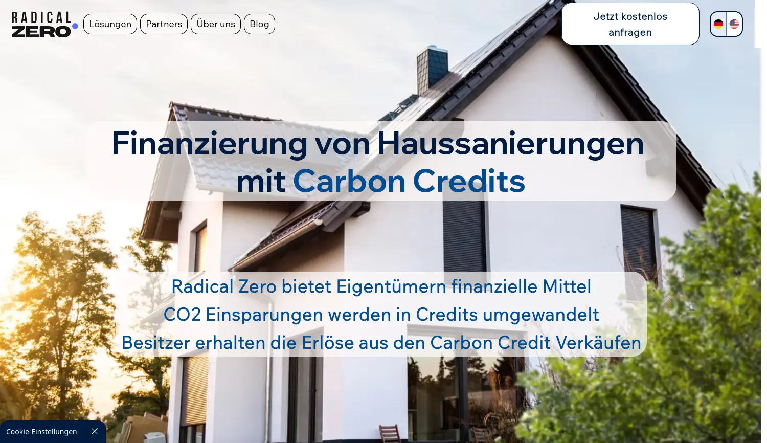 Website-Screenshot von Radical Zero