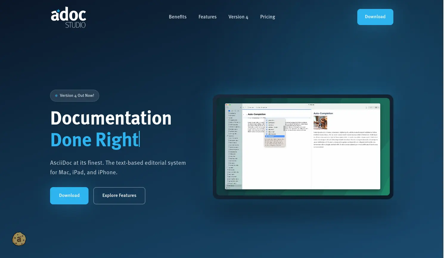 Website-Screenshot von adoc Studio