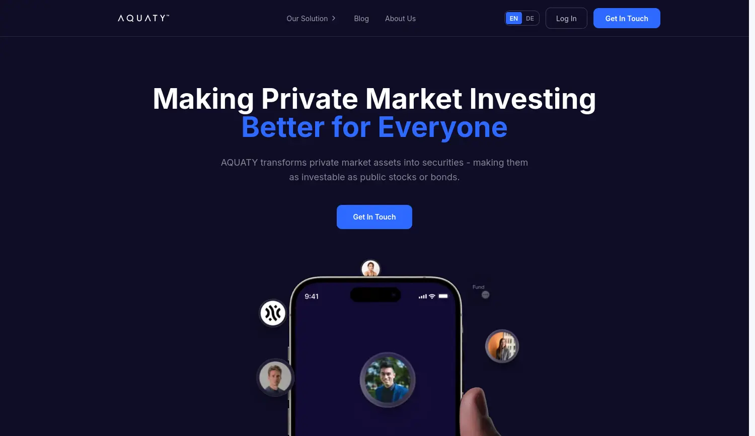 Website-Screenshot von AQUATY