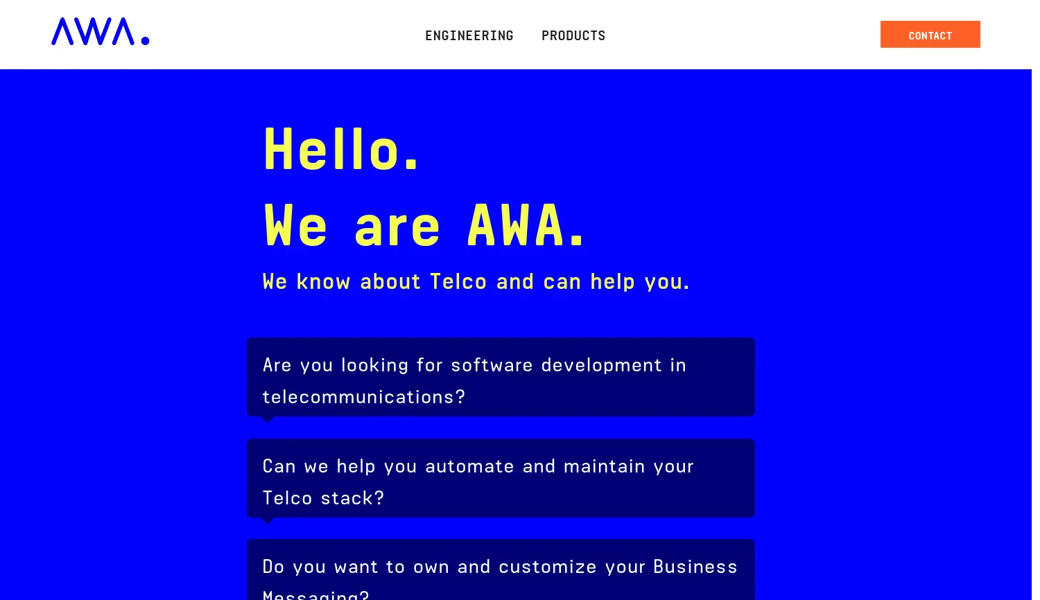 Website-Screenshot von AWA Network