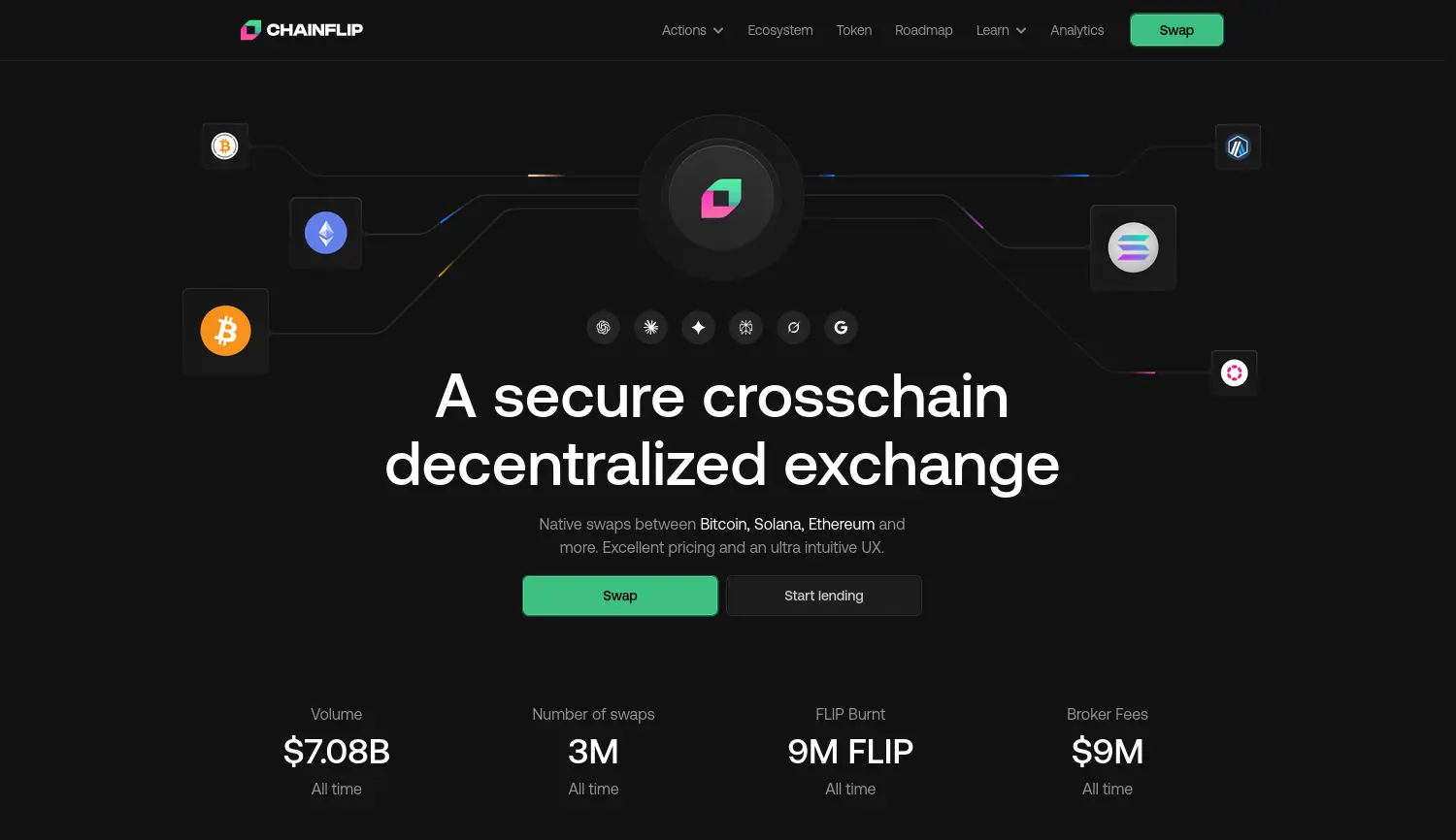 Website-Screenshot von Chainflip