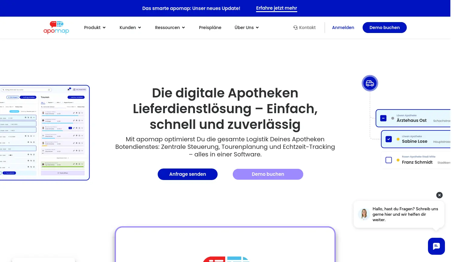 Website-Screenshot von apomap