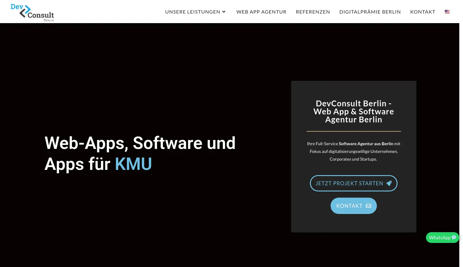 Website-Screenshot von DevConsult Berlin