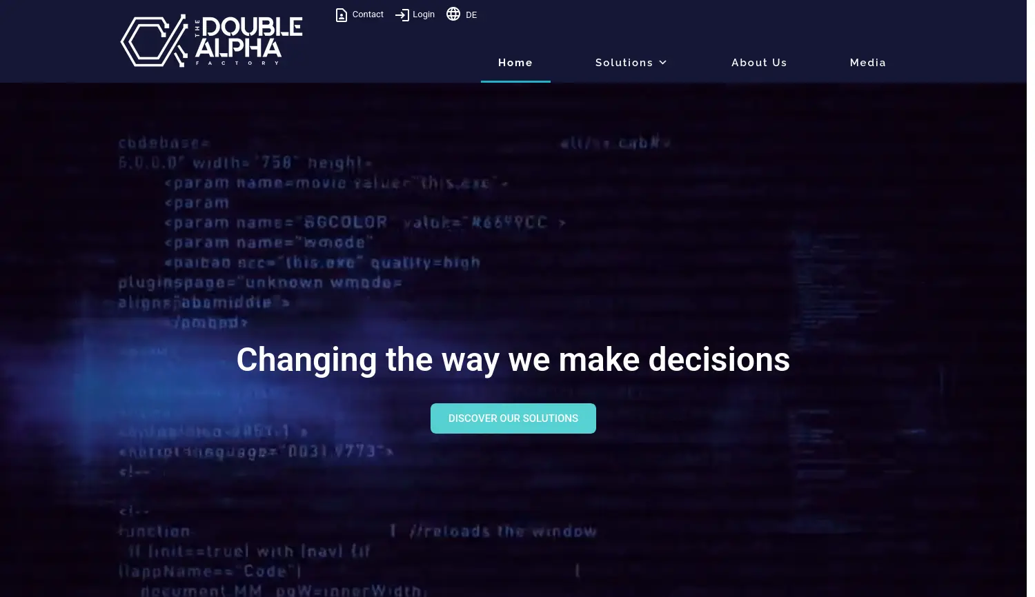 Website-Screenshot von Double Alpha Factory