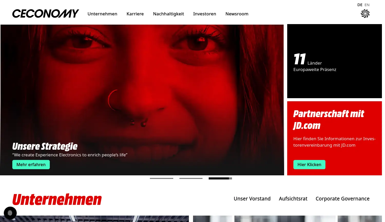 Website-Screenshot von CECONOMY