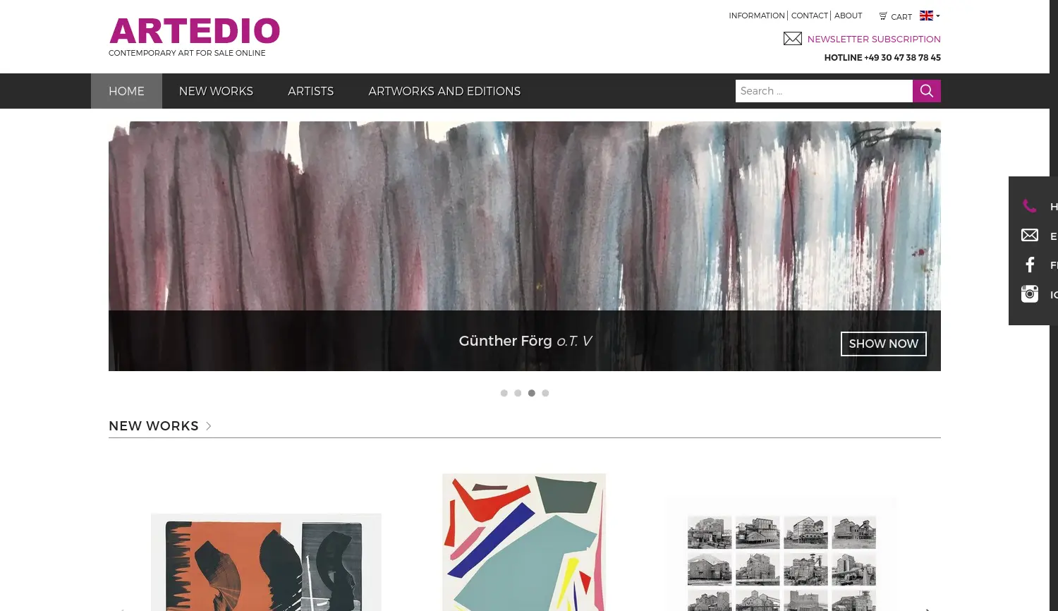 Website-Screenshot von ARTEDIO