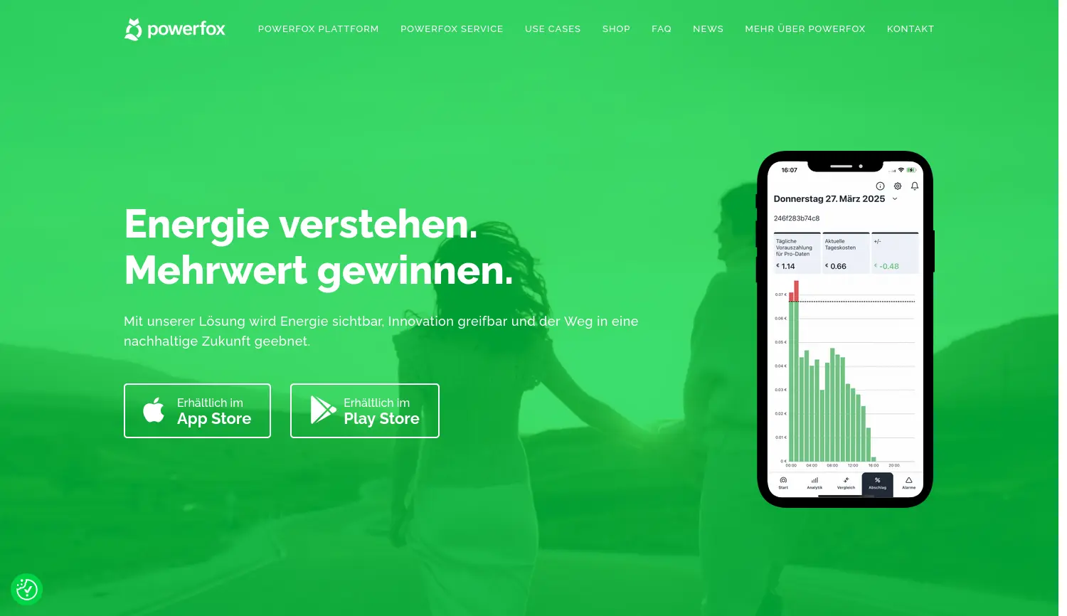 Website-Screenshot von powerfox