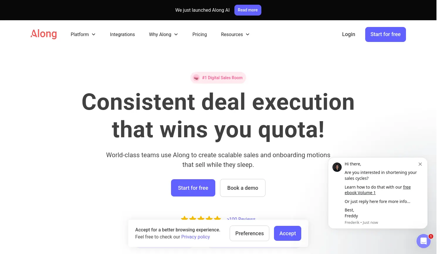 Website-Screenshot von Along