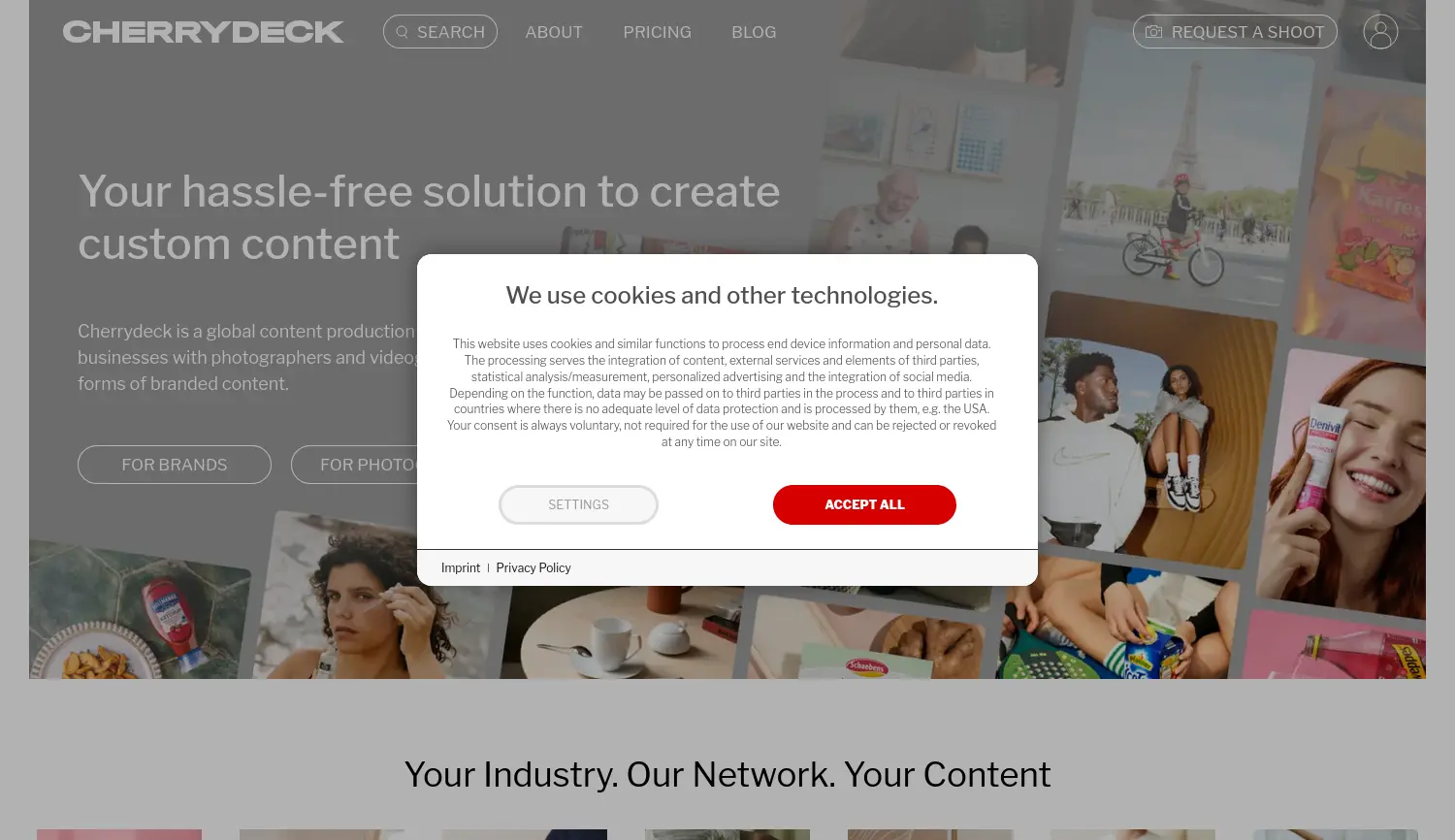 Website-Screenshot von Cherrydeck