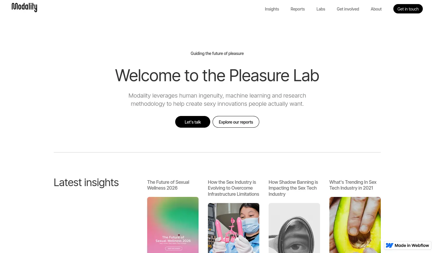 Website-Screenshot von Modality Group