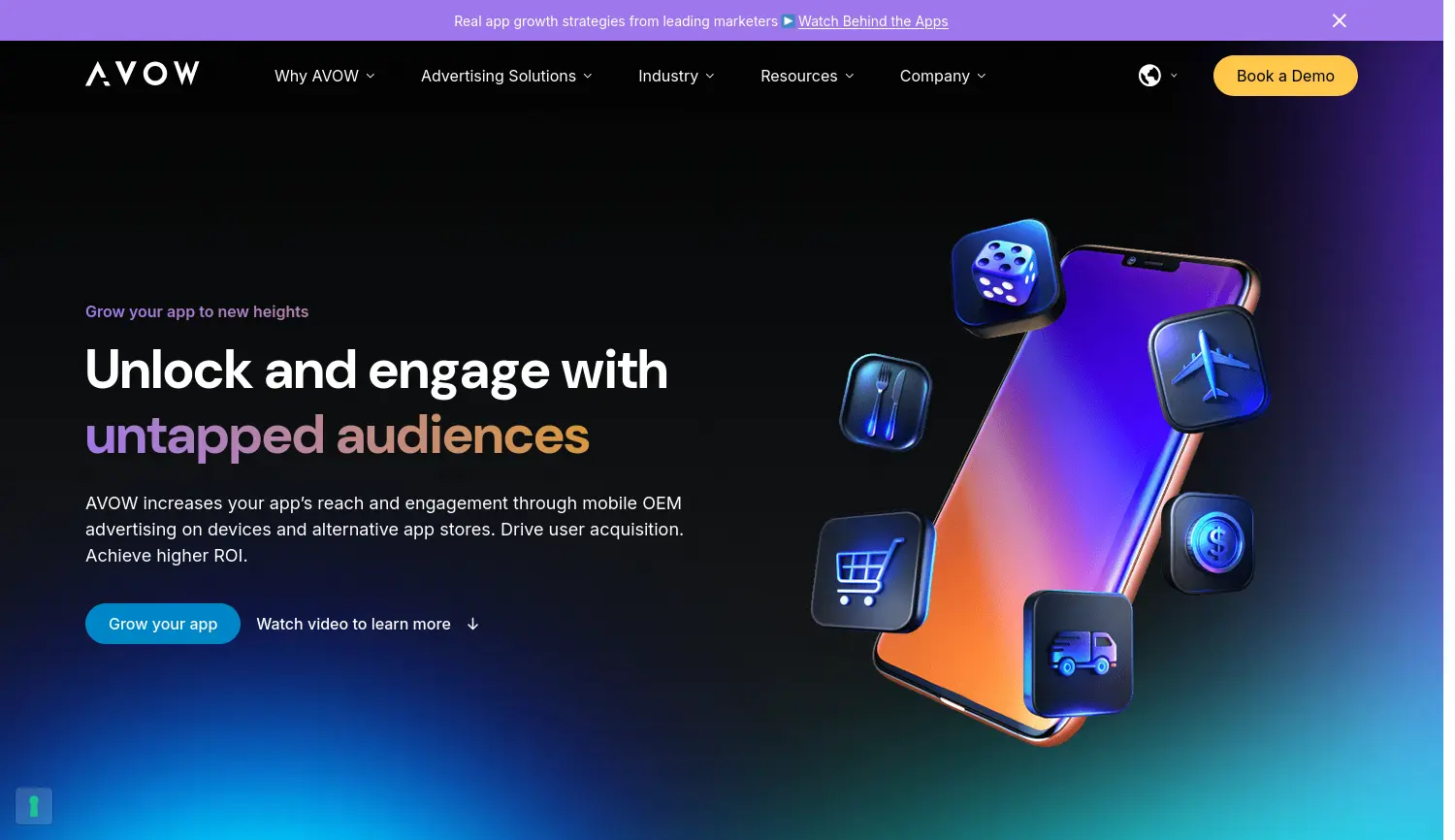 Website-Screenshot von AVOW