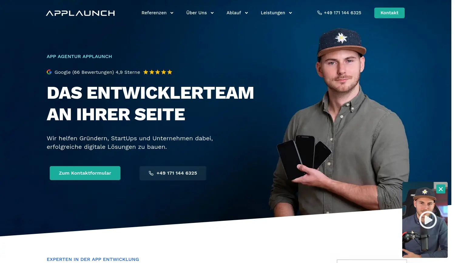 Website-Screenshot von Applaunch
