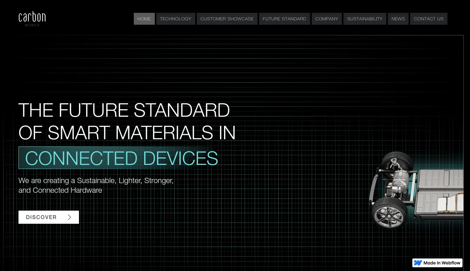 Website-Screenshot von Carbon Mobile