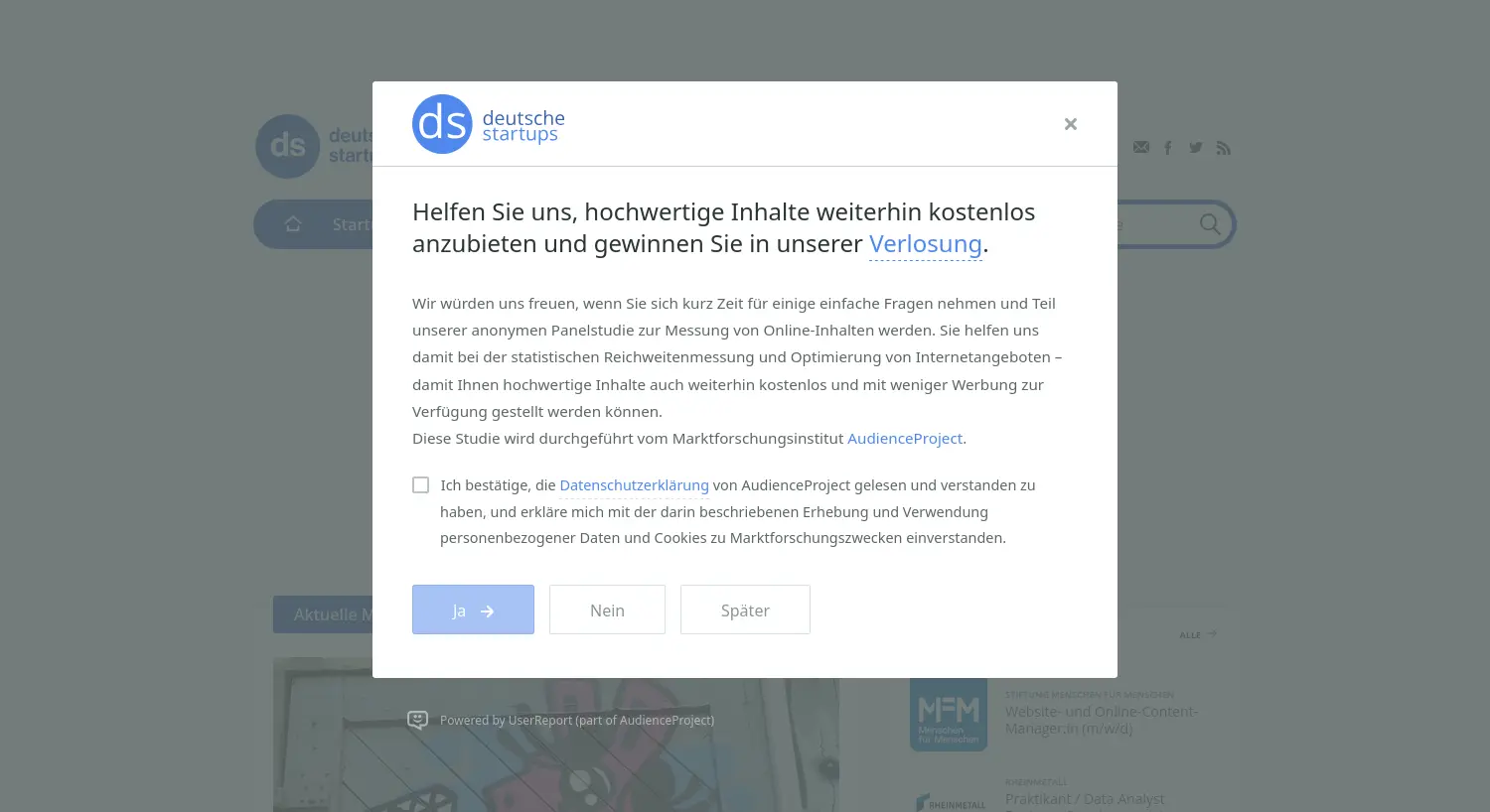 Website-Screenshot von deutsche-startups.de