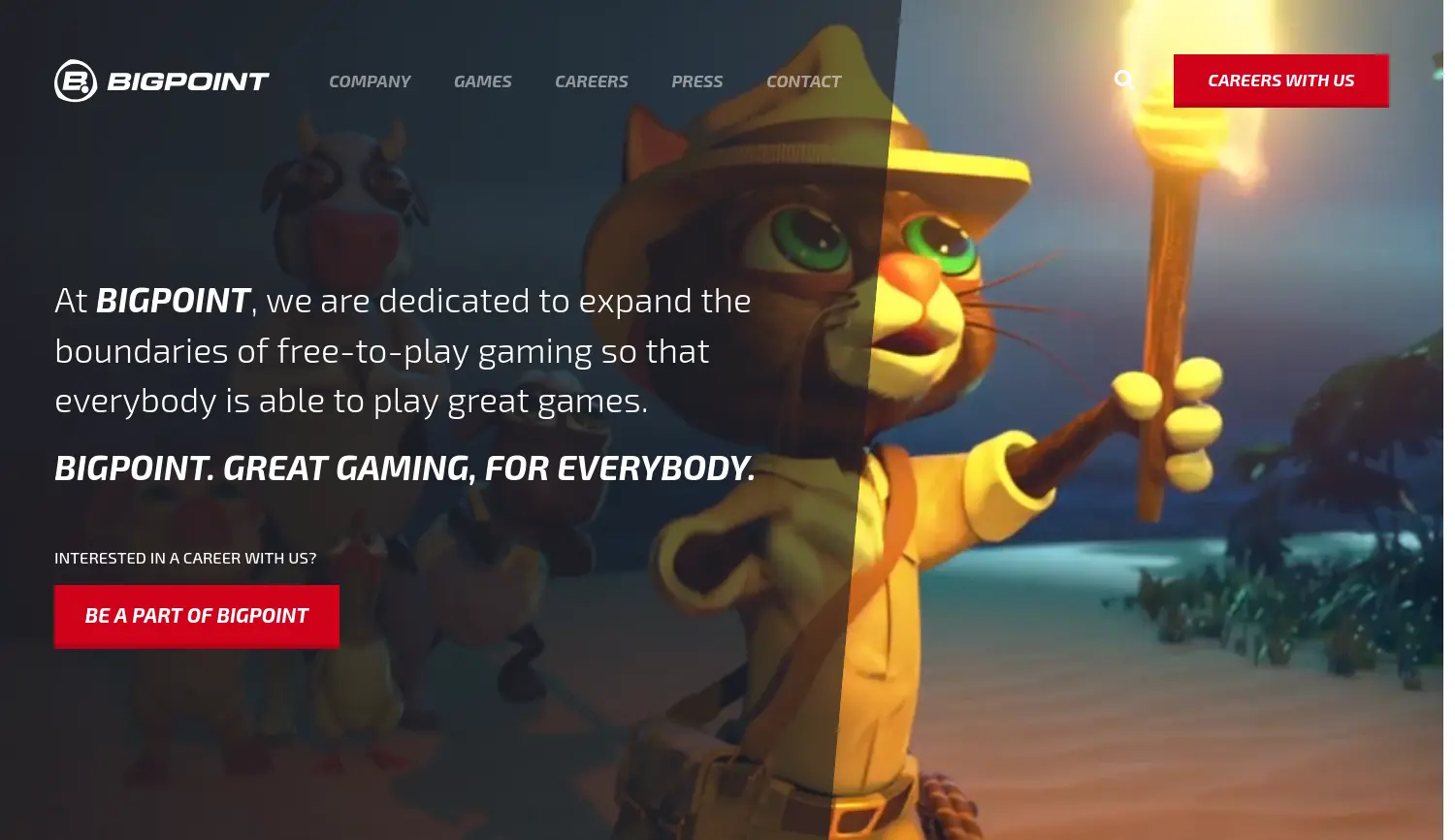 Website-Screenshot von Bigpoint
