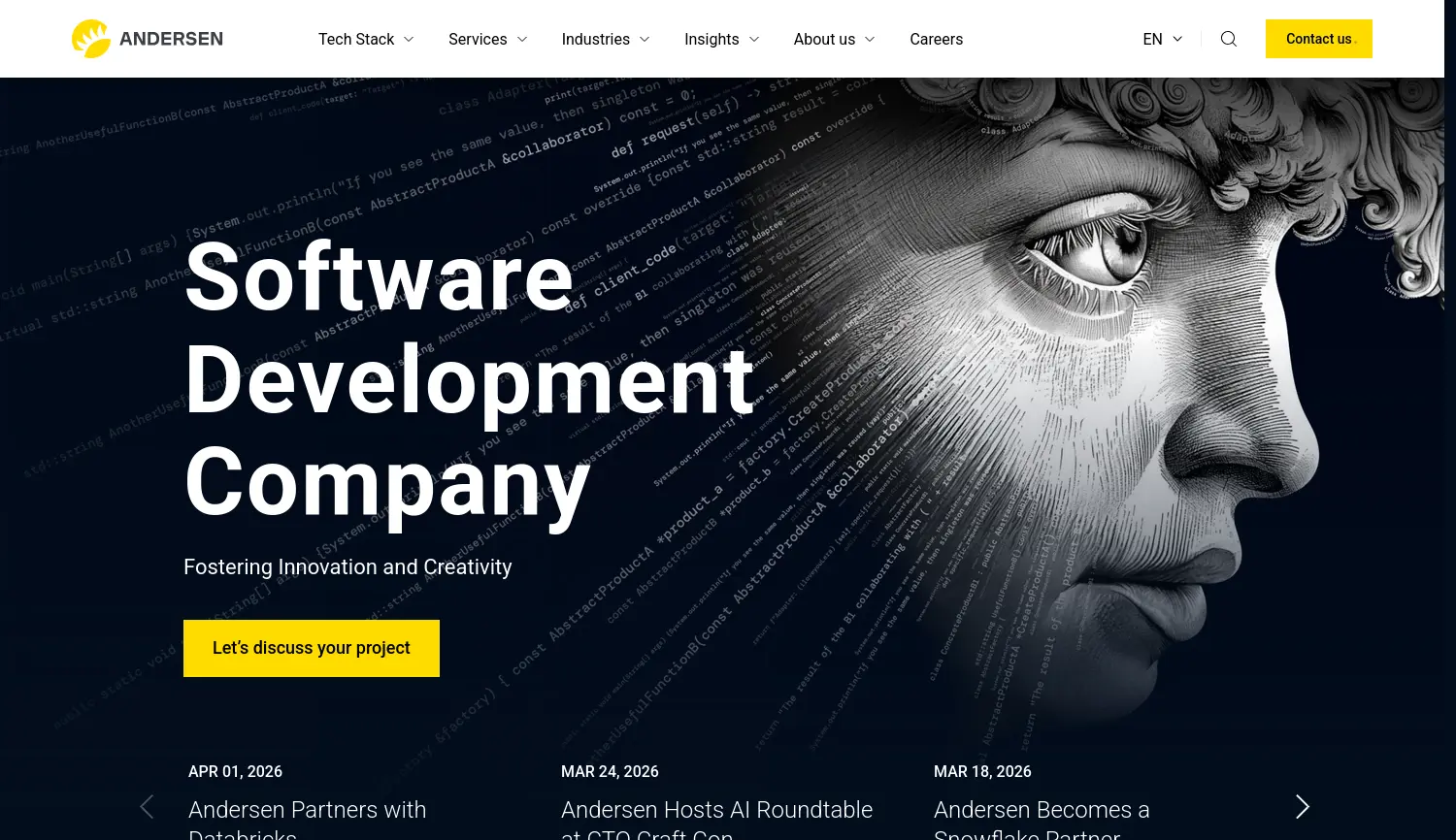 Website-Screenshot von Andersen