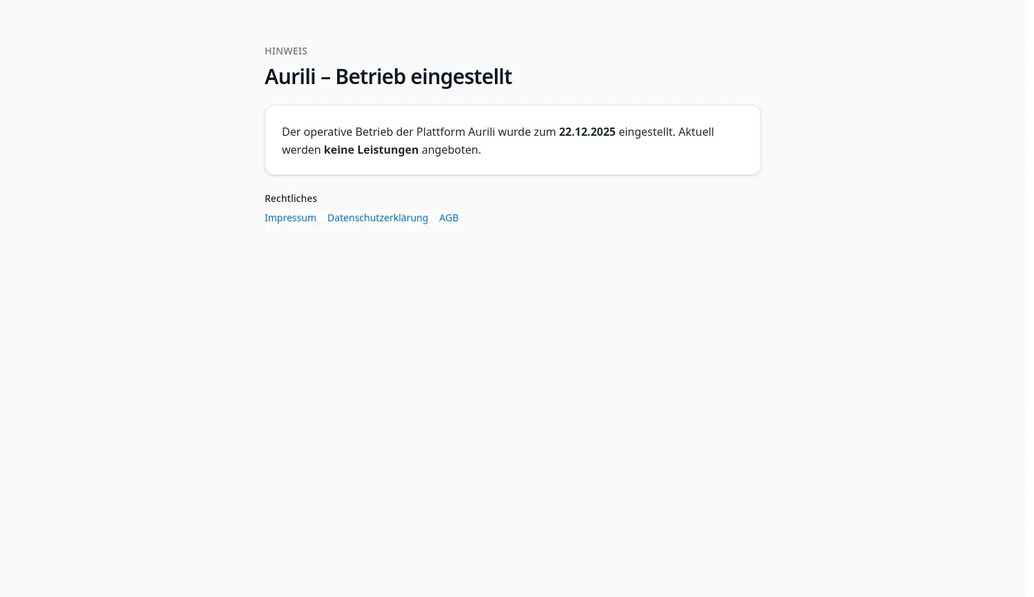 Website-Screenshot von Aurili