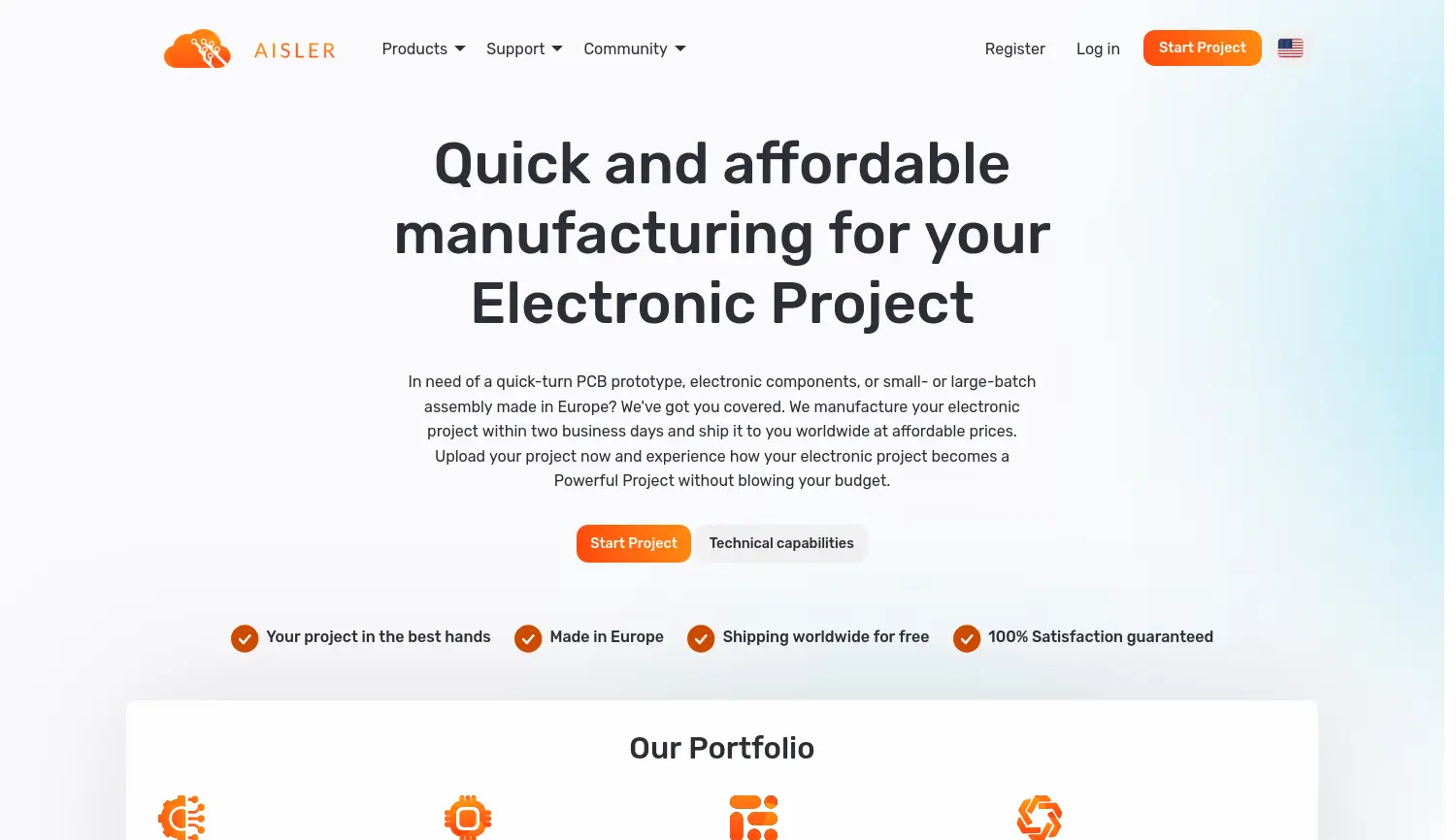 Website-Screenshot von AISLER