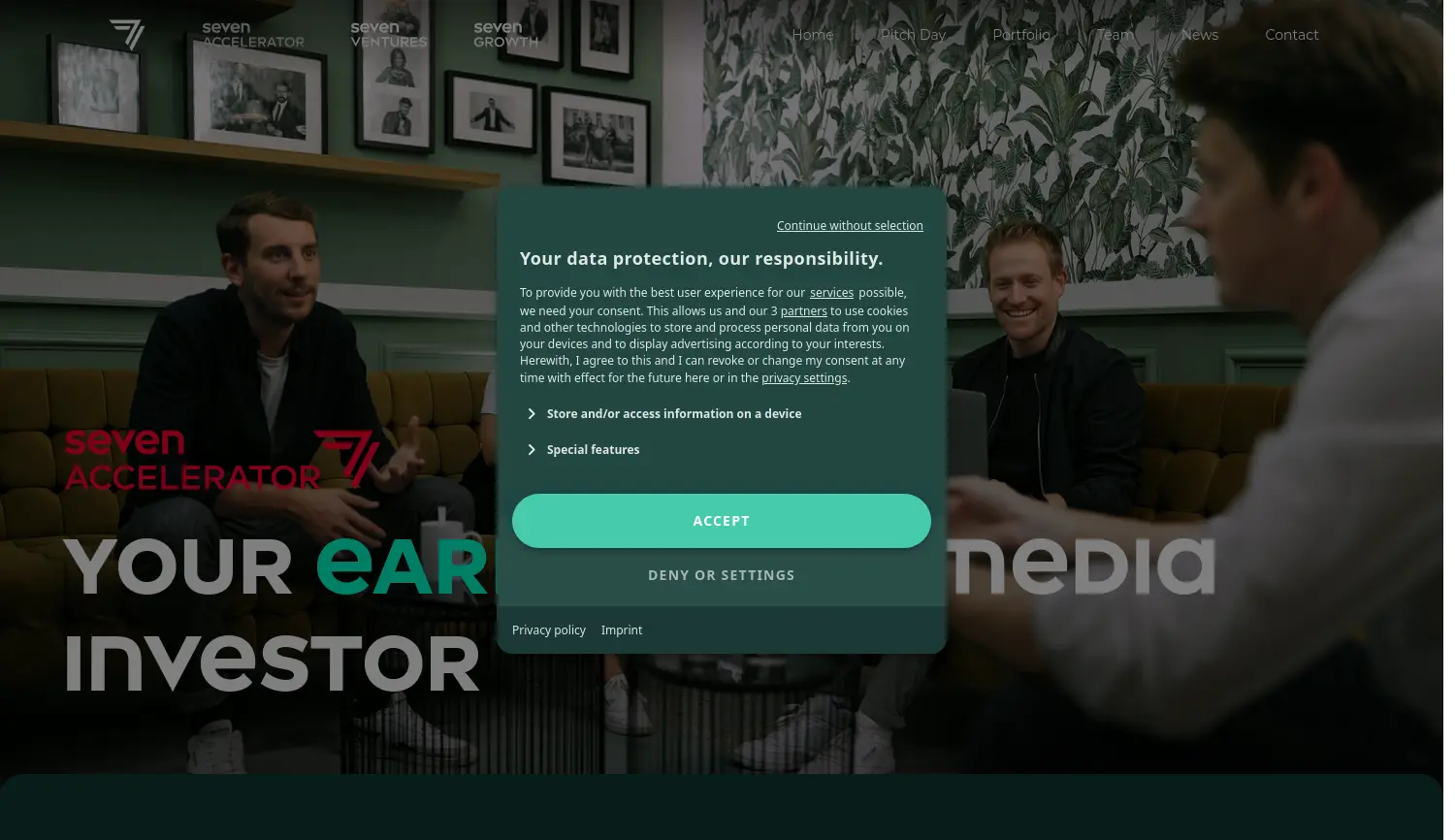 Website-Screenshot von SevenAccelerator