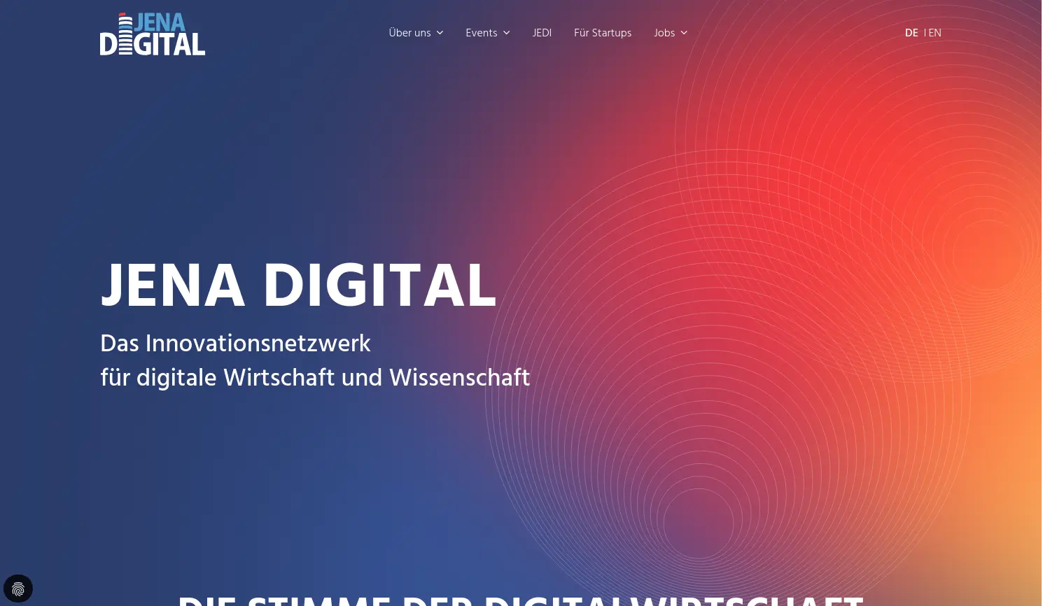 Website-Screenshot von Jena Digital