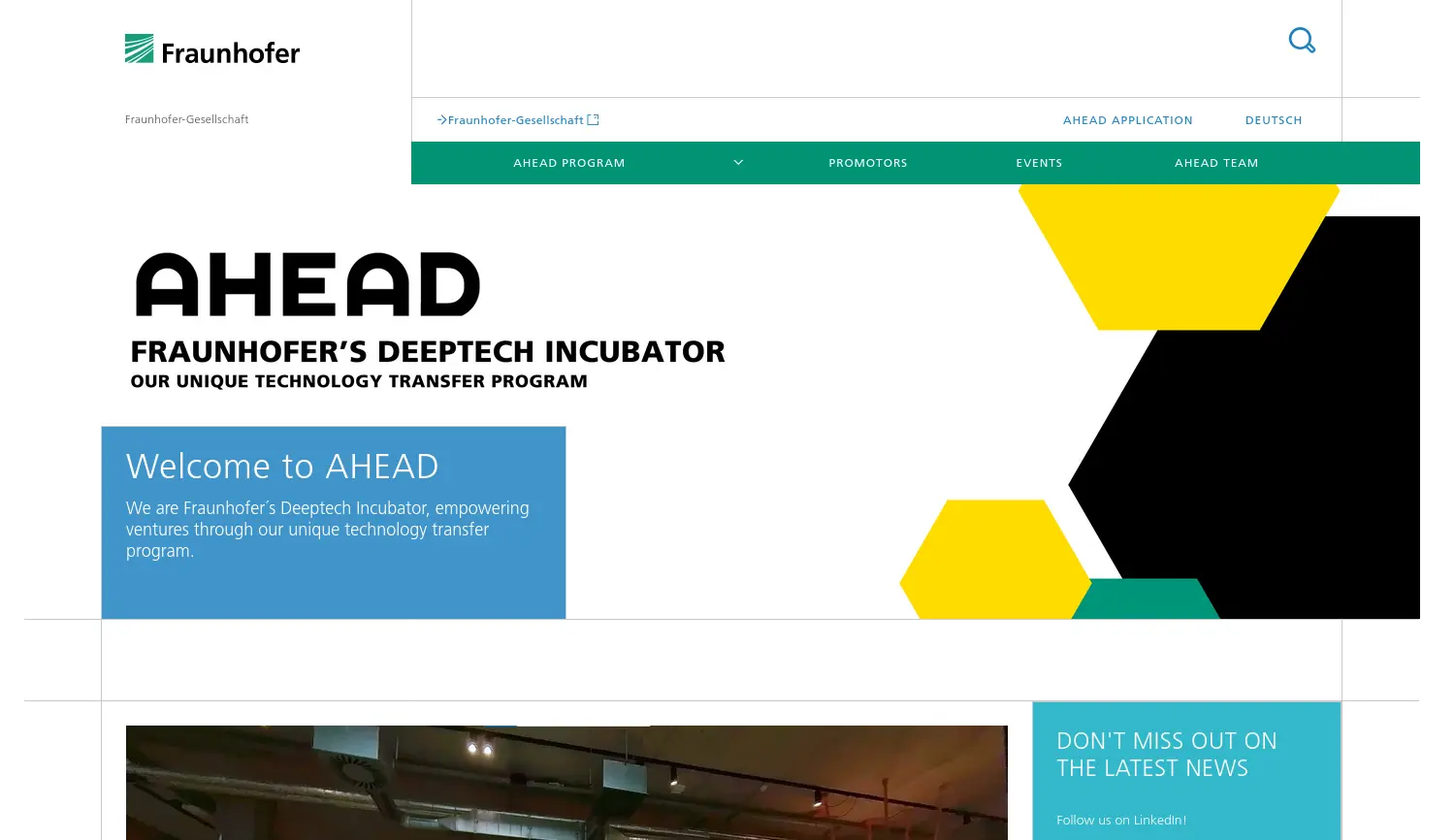 Website-Screenshot von AHEAD