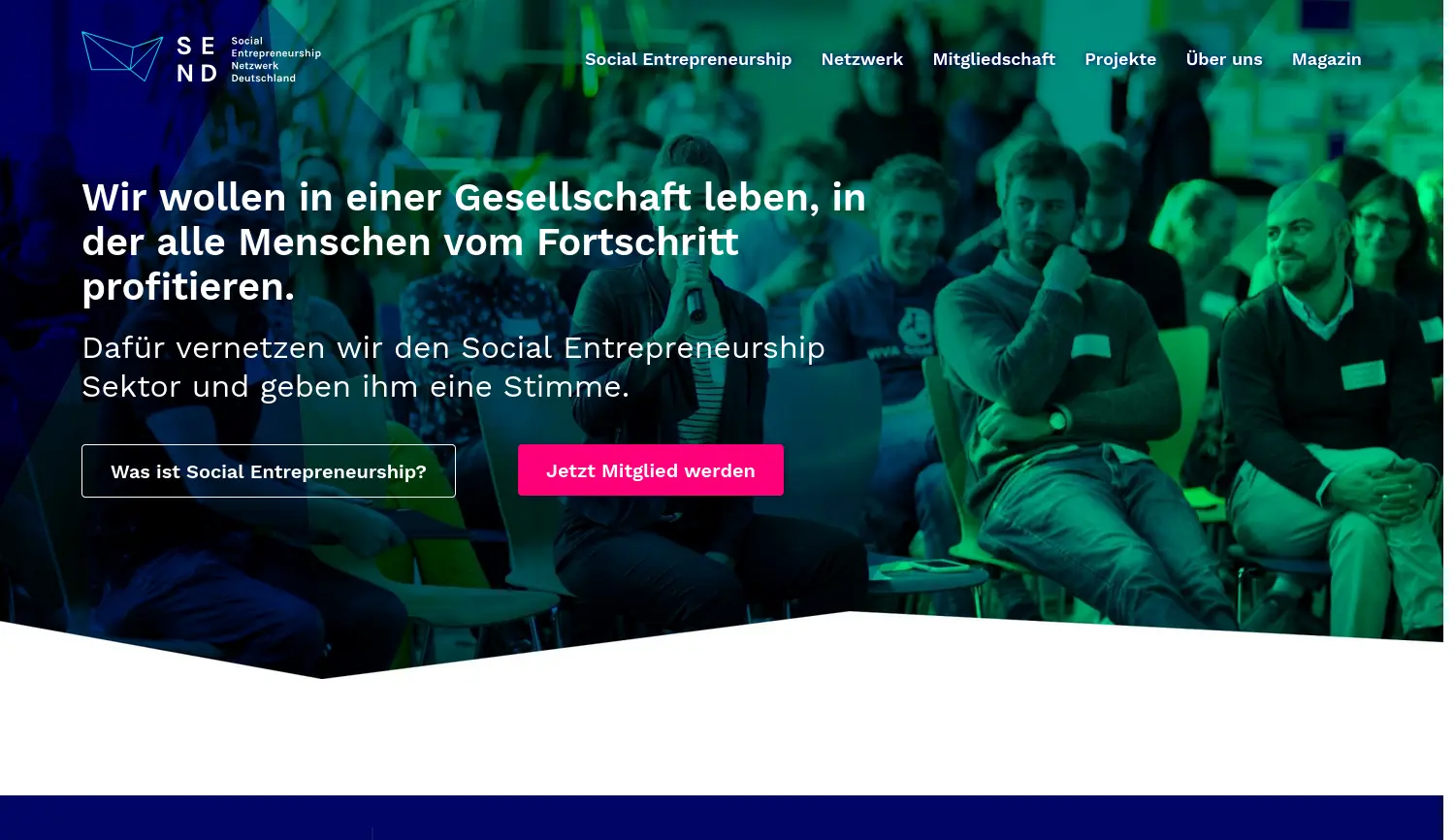 Website-Screenshot von SEND