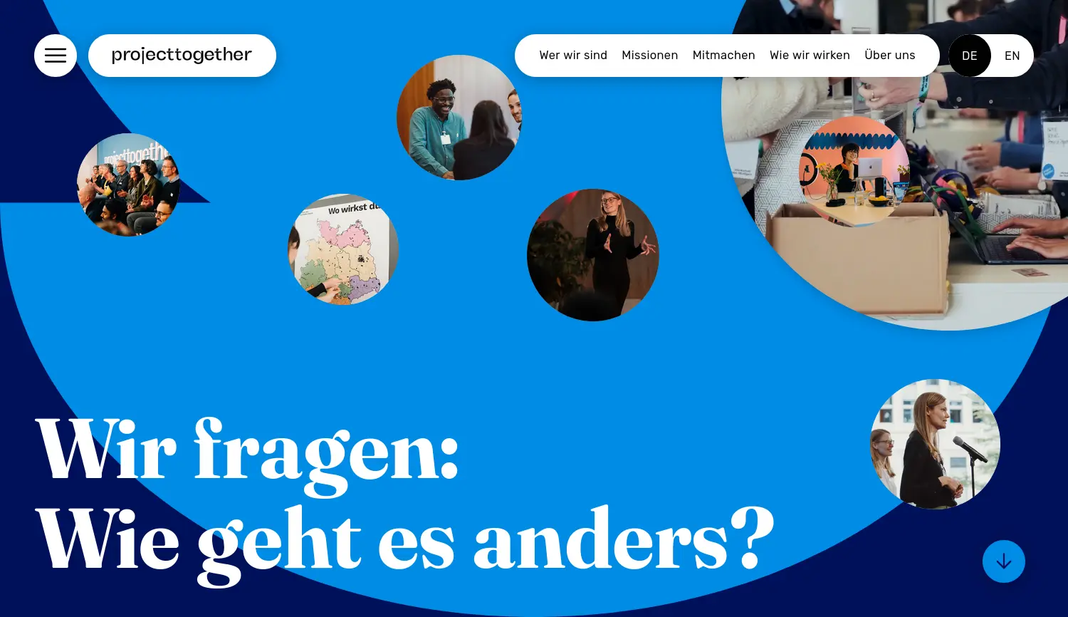 Website-Screenshot von ProjectTogether