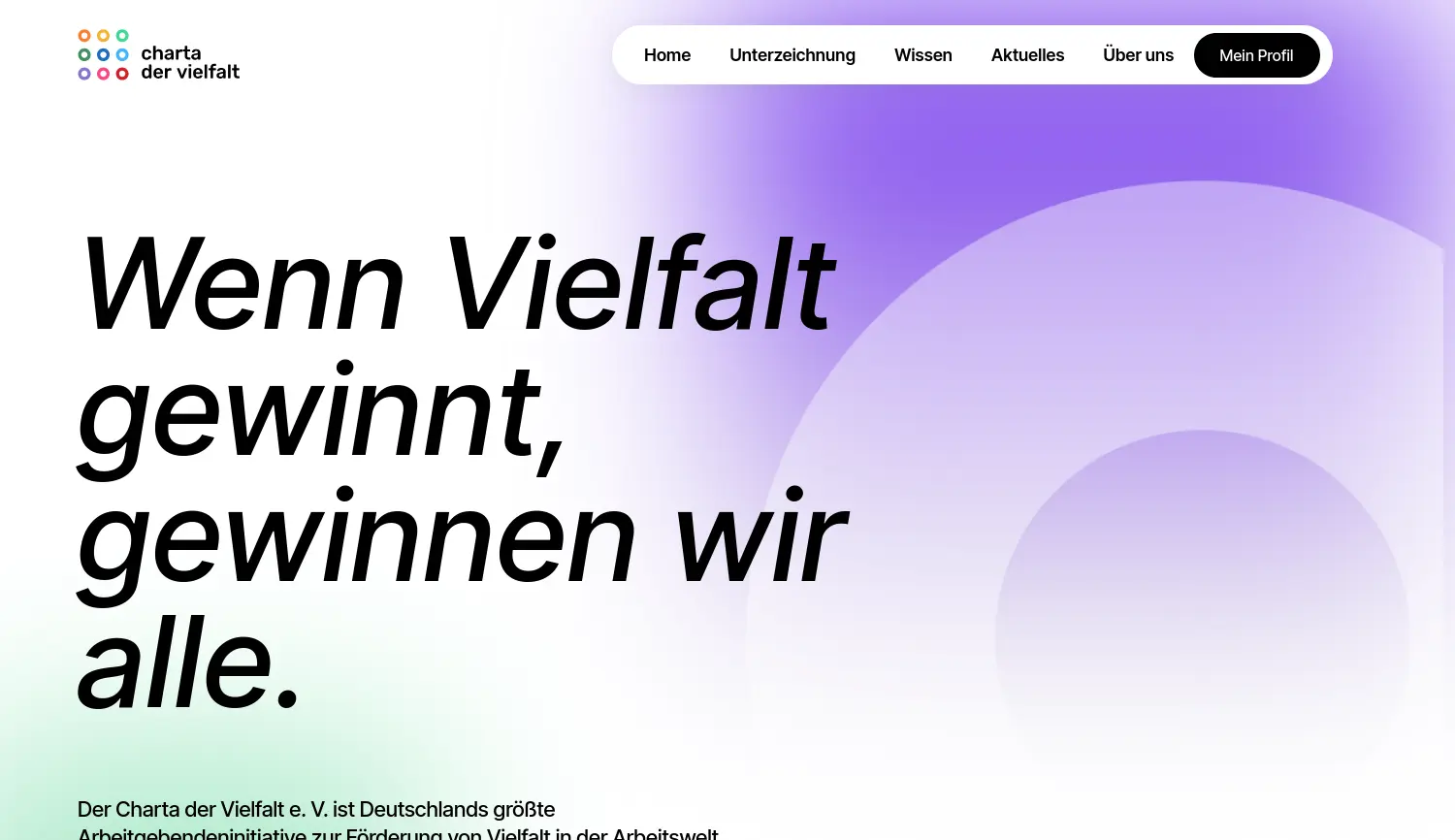 Website-Screenshot von Charta der Vielfalt