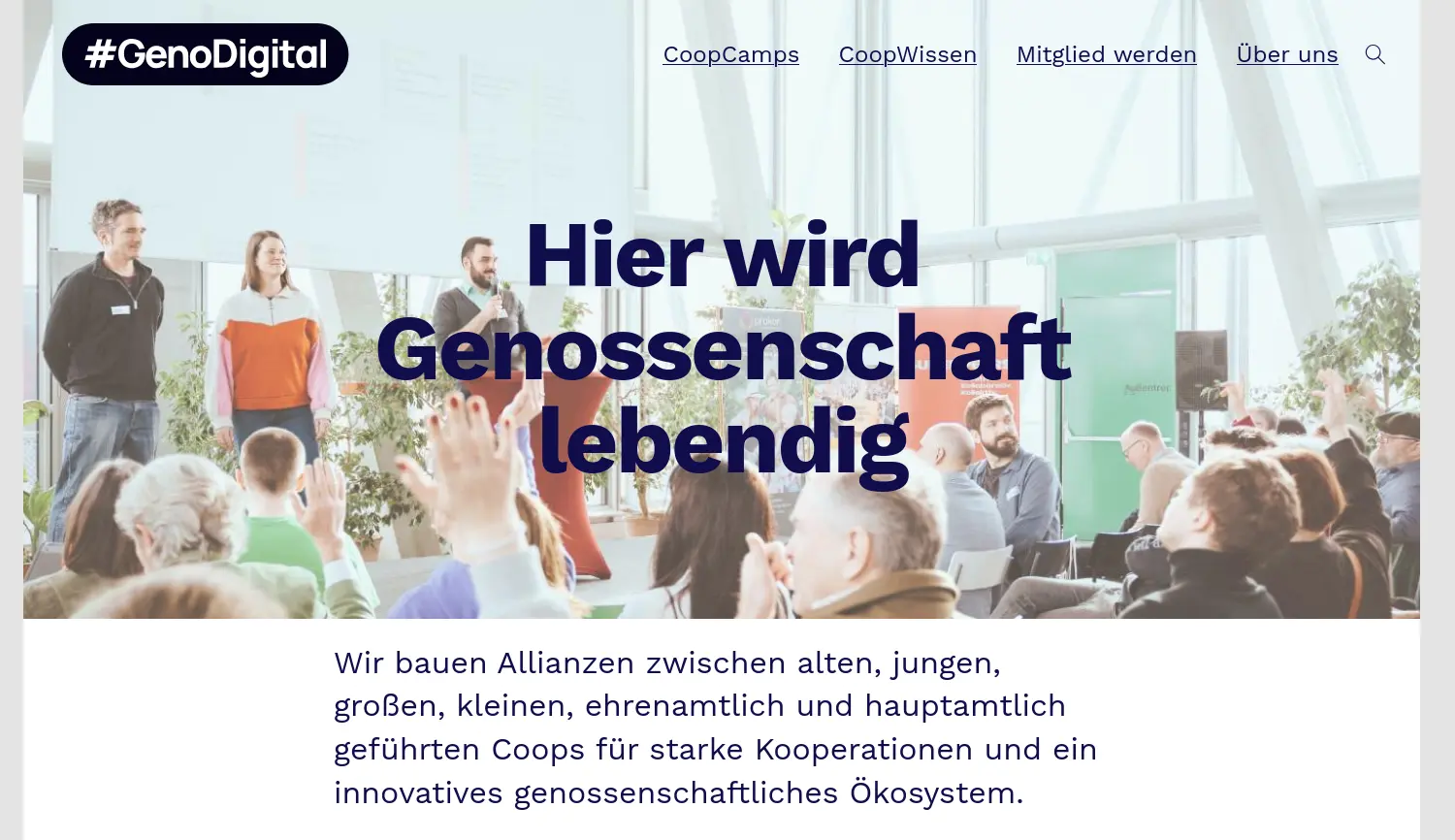 Website-Screenshot von Genossenschaften digital