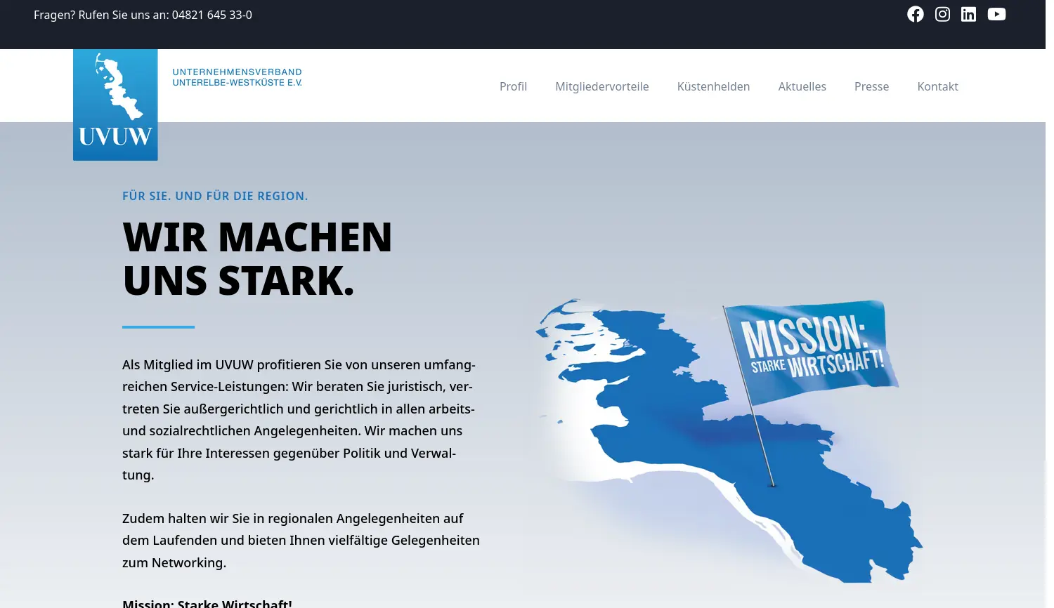 Website-Screenshot von UVUW