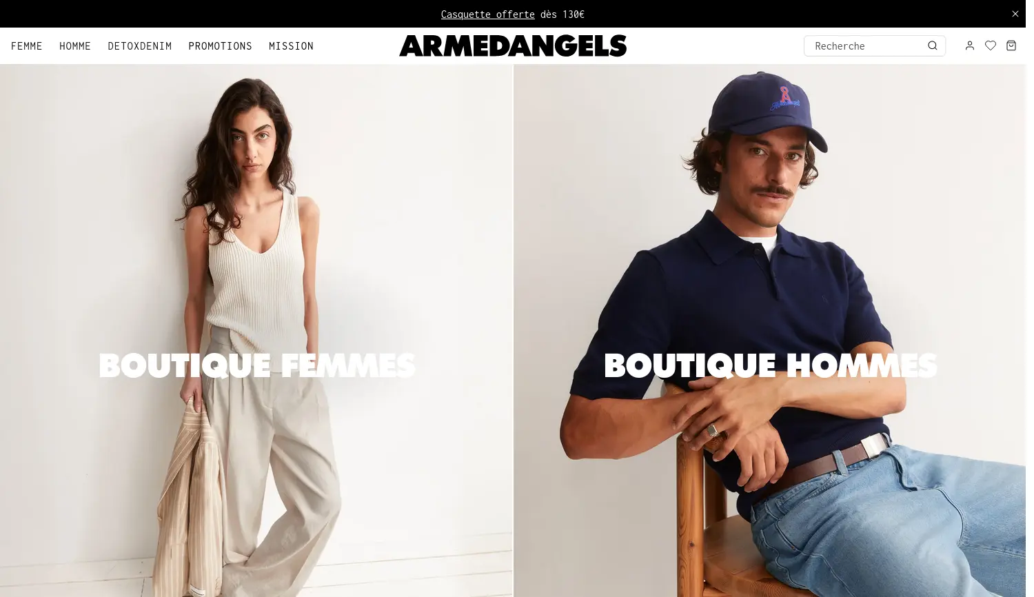 Website-Screenshot von Armed Angels