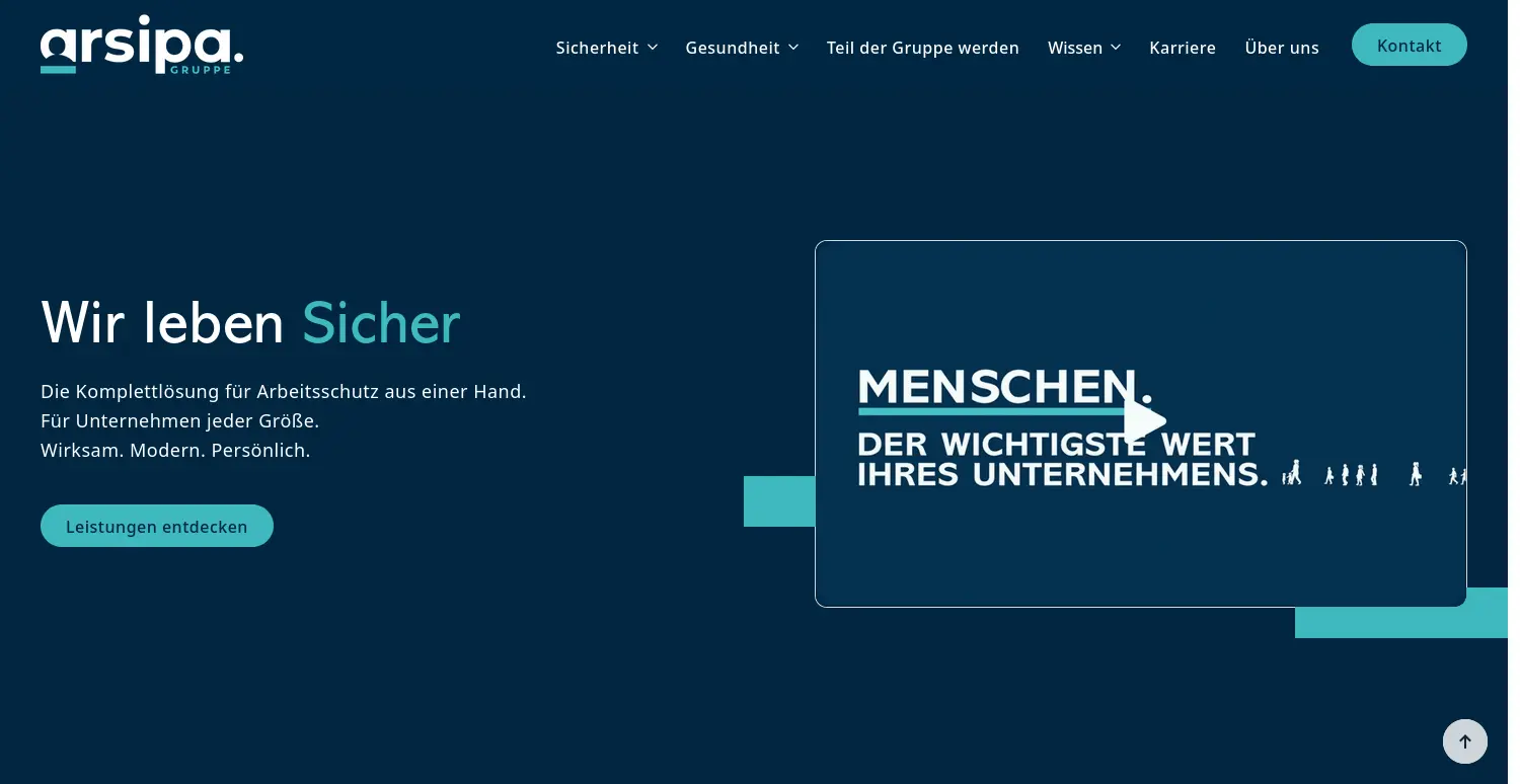 Website-Screenshot von Arsipa