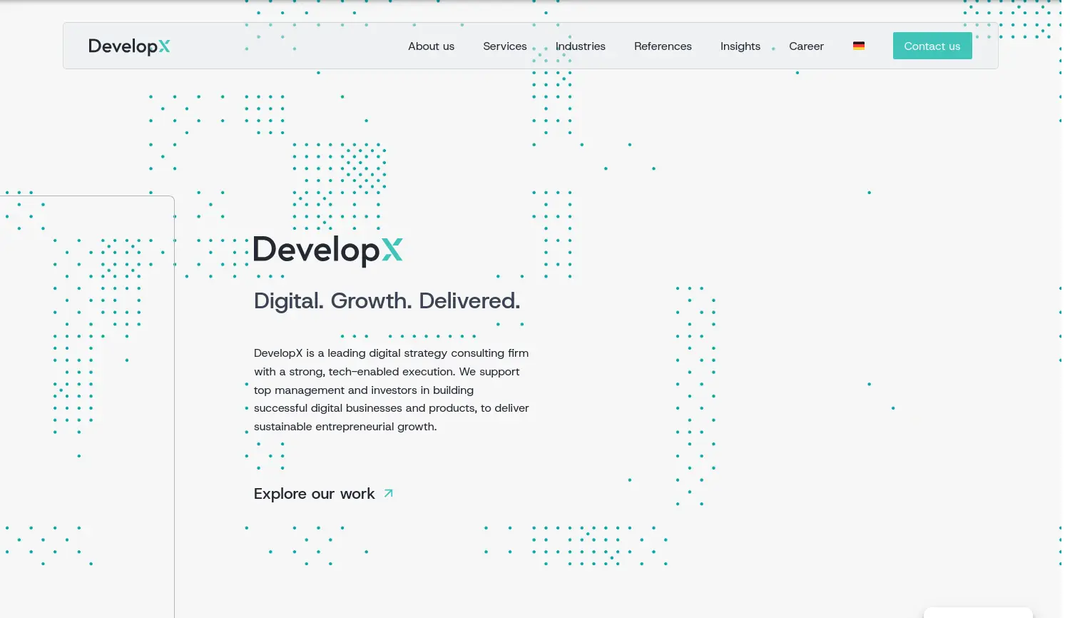 Website-Screenshot von DevelopX