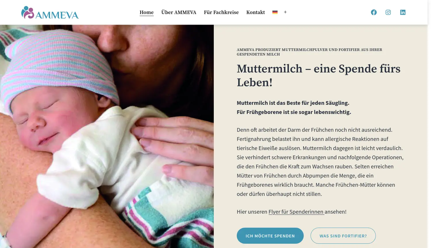 Website-Screenshot von AMMEVA