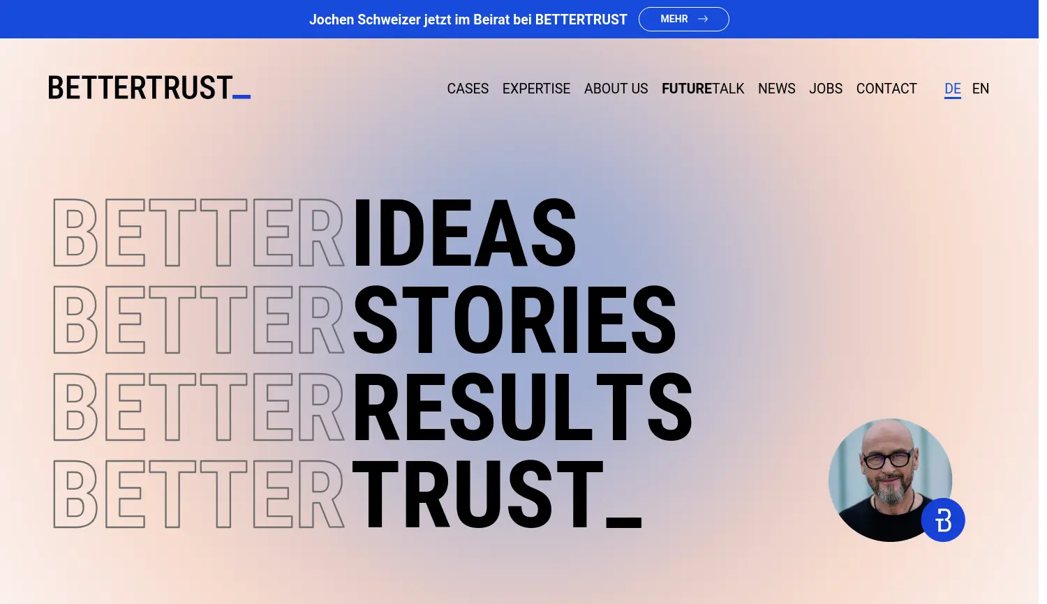 Website-Screenshot von BETTERTRUST