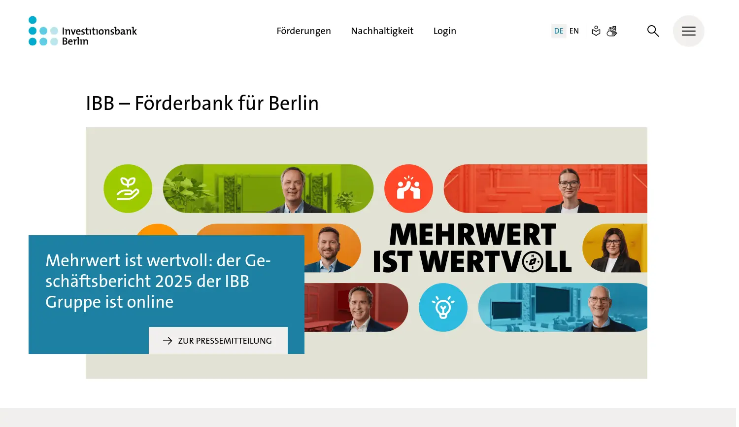 Website-Screenshot von IBB