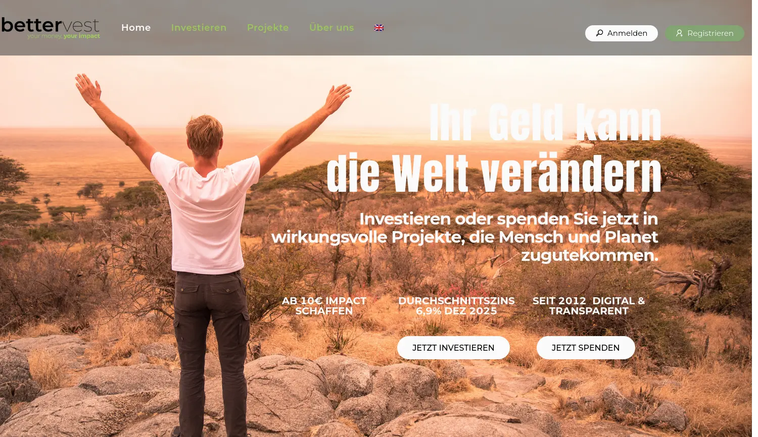 Website-Screenshot von bettervest