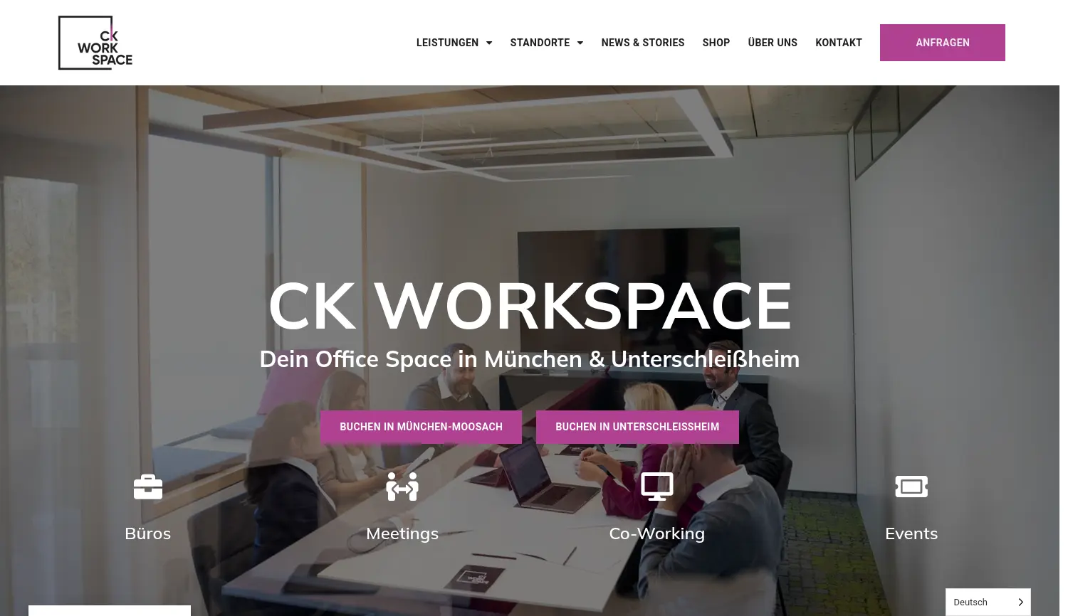 Website-Screenshot von CK WORKSPACE