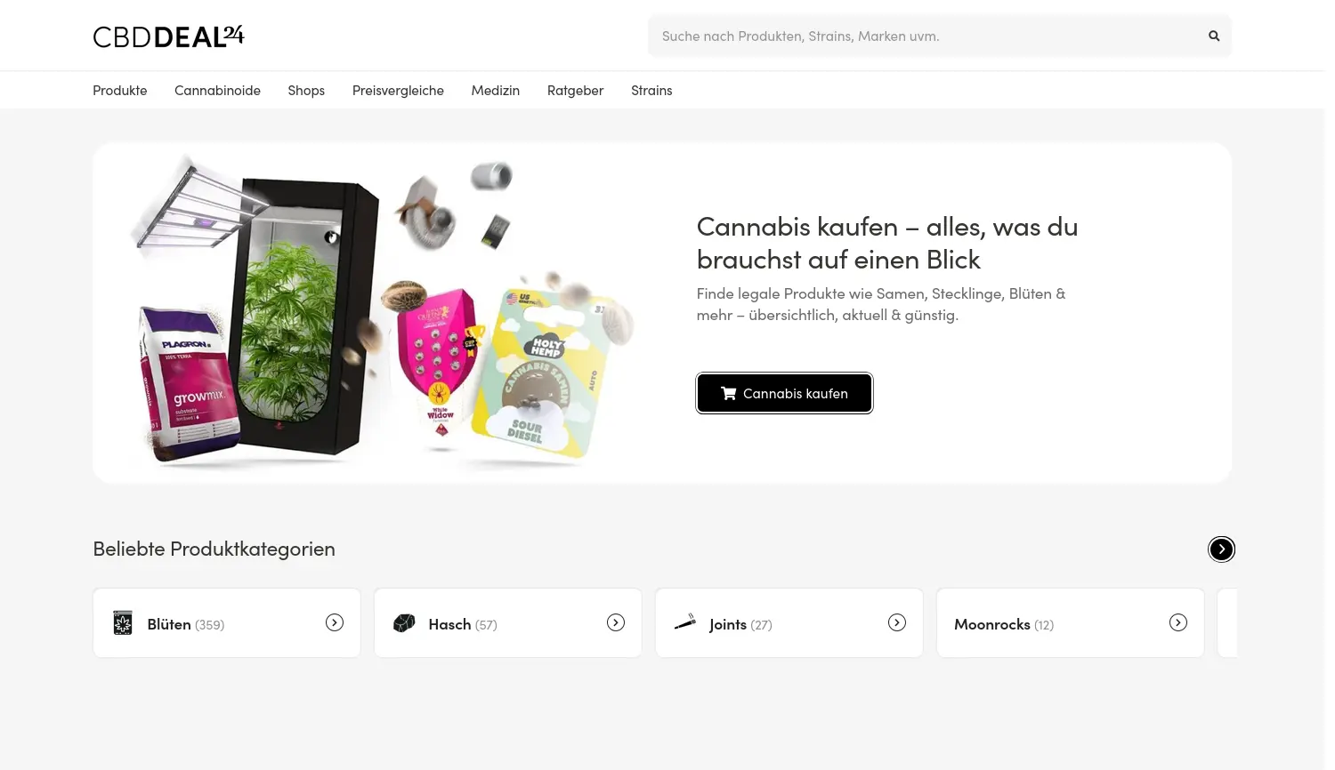 Website-Screenshot von CBD-DEAL24