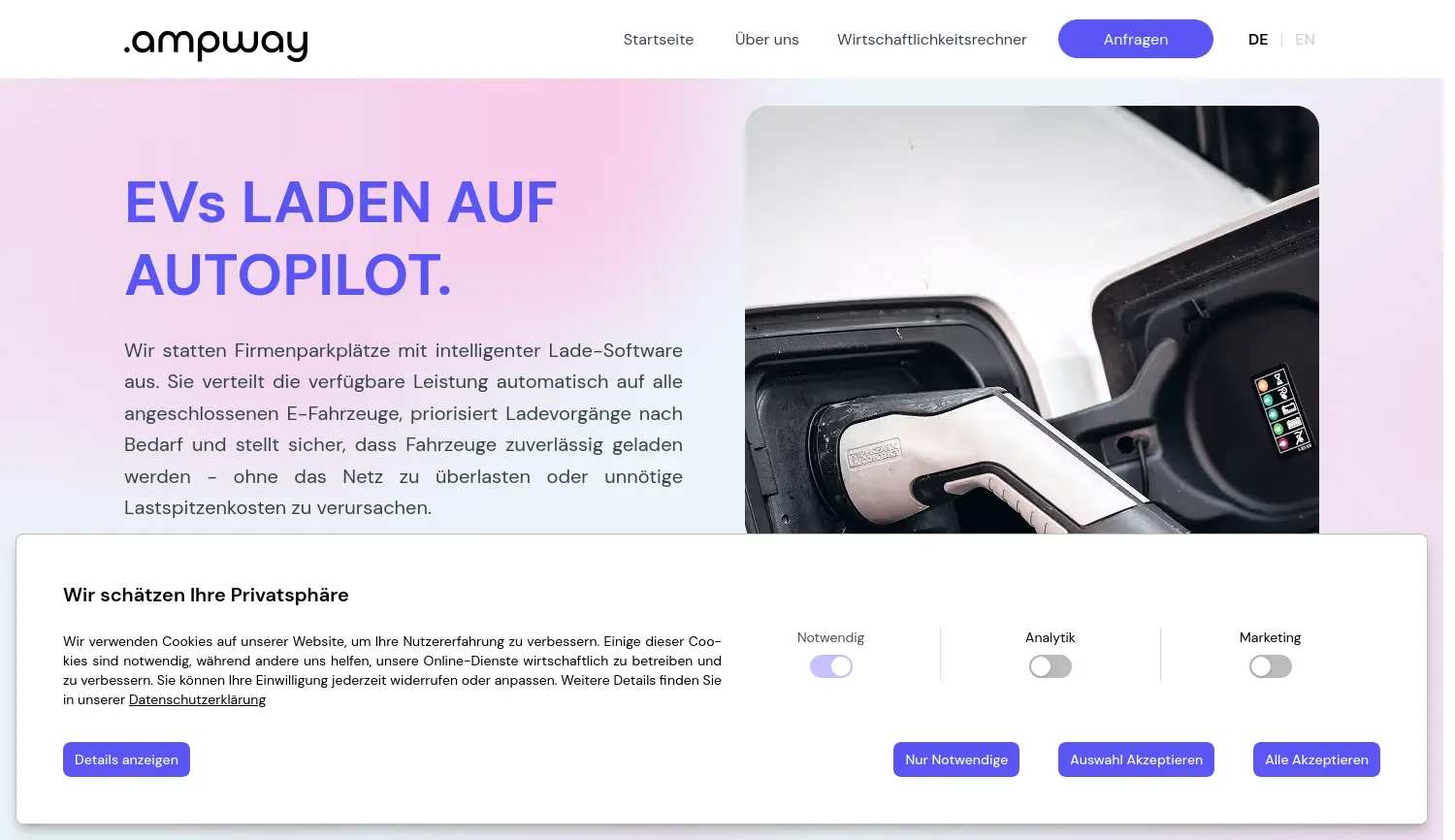 Website-Screenshot von ampway