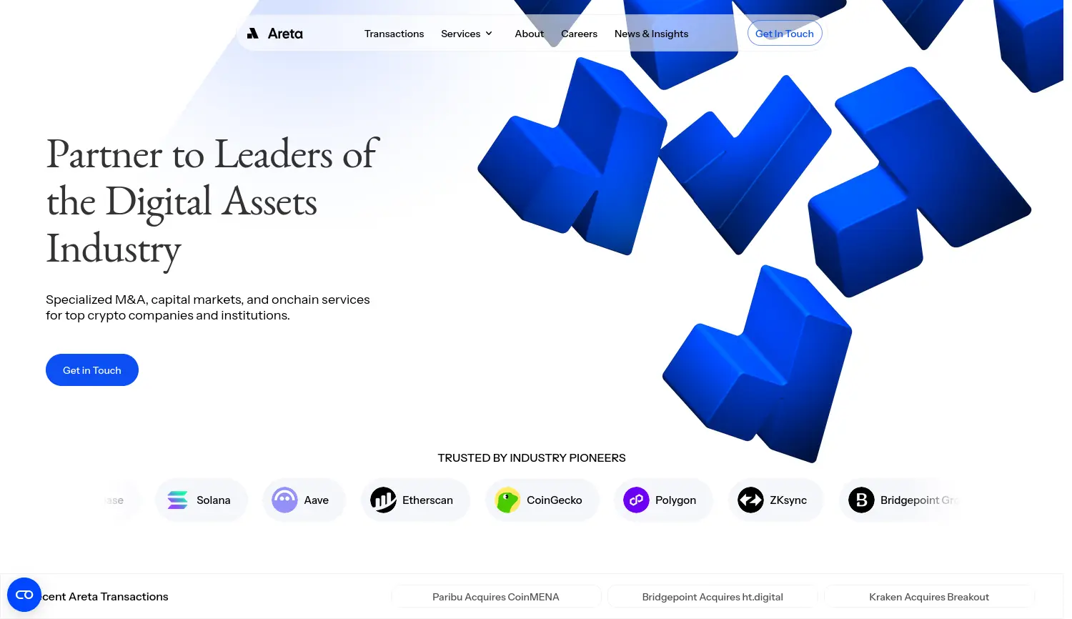 Website-Screenshot von Areta