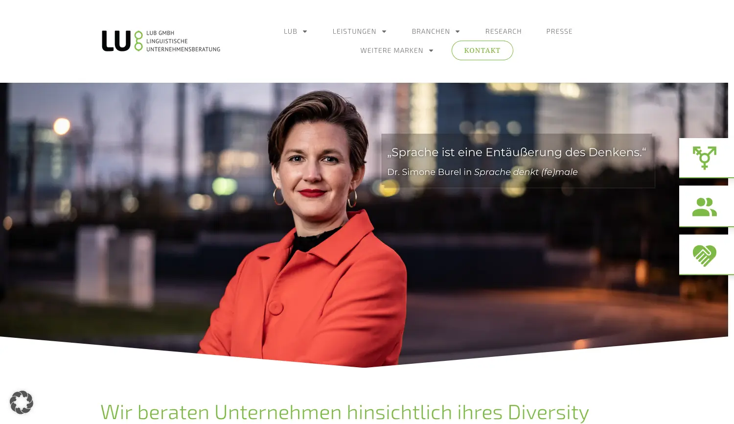 Website-Screenshot von LUB