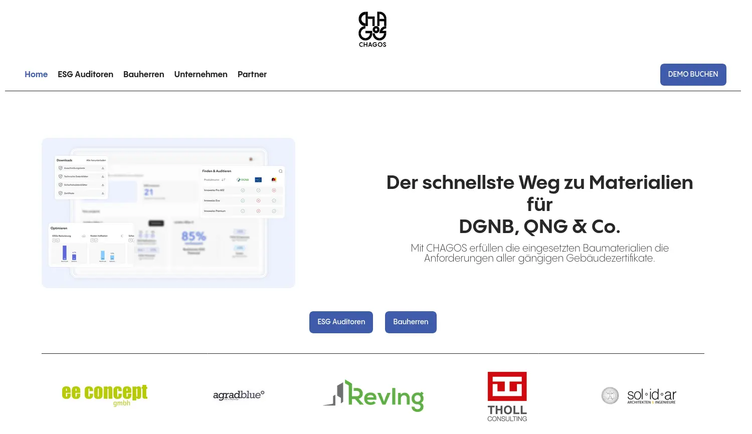 Website-Screenshot von CHAGOS