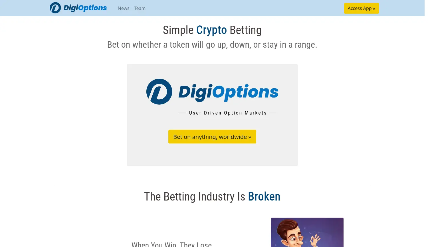 Website-Screenshot von DigiOptions