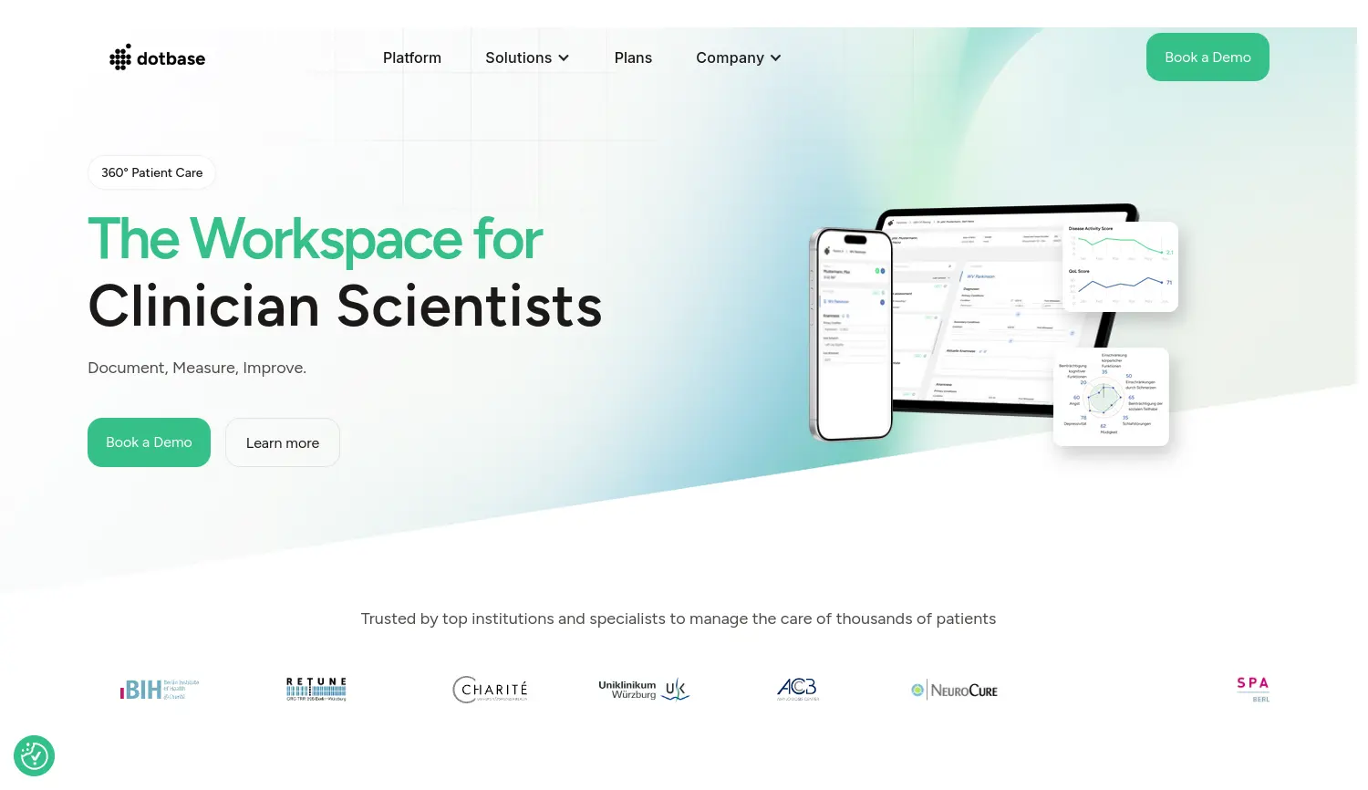 Website-Screenshot von dotbase