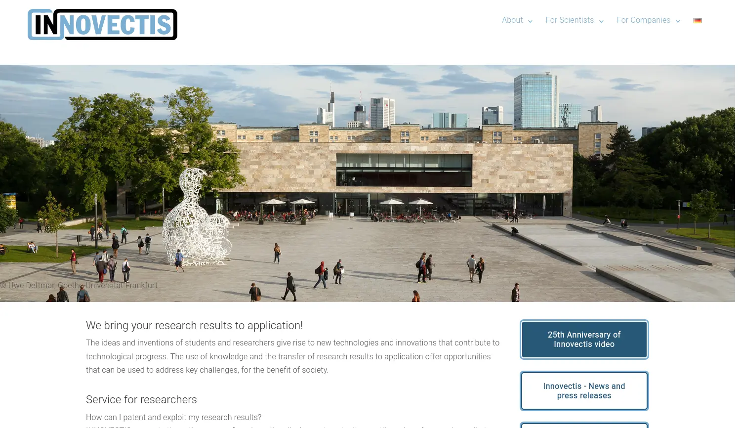 Website-Screenshot von Innovectis