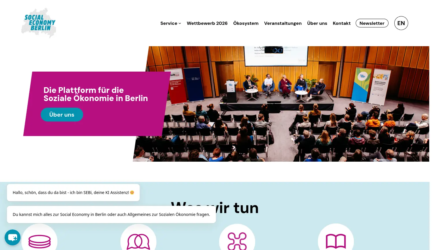 Website-Screenshot von Social Economy Berlin