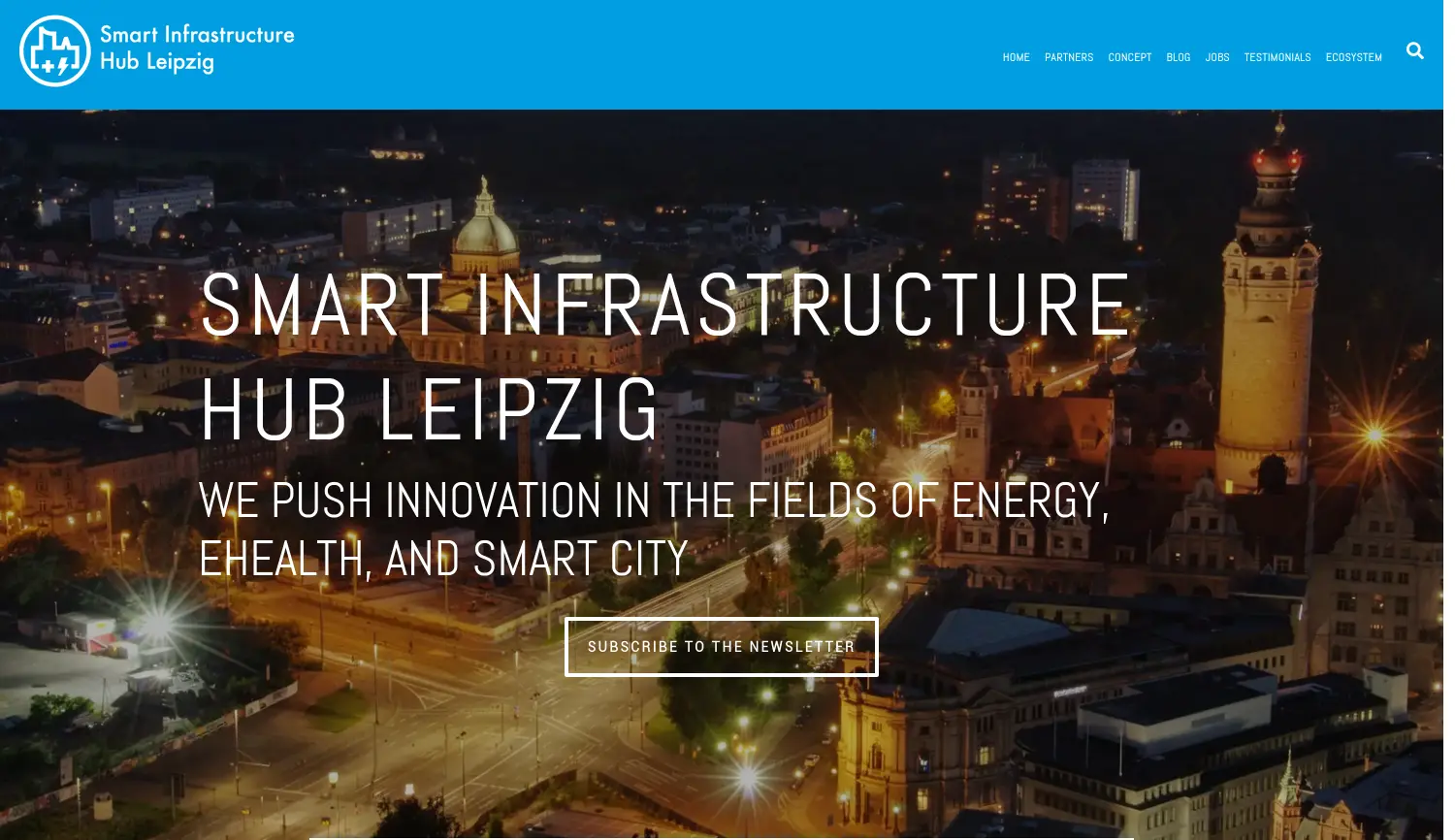 Website-Screenshot von Smart Infrastructure Hub
