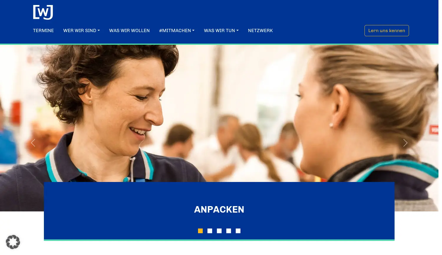 Website-Screenshot von Wirtschaftsjunioren Aschaffenburg